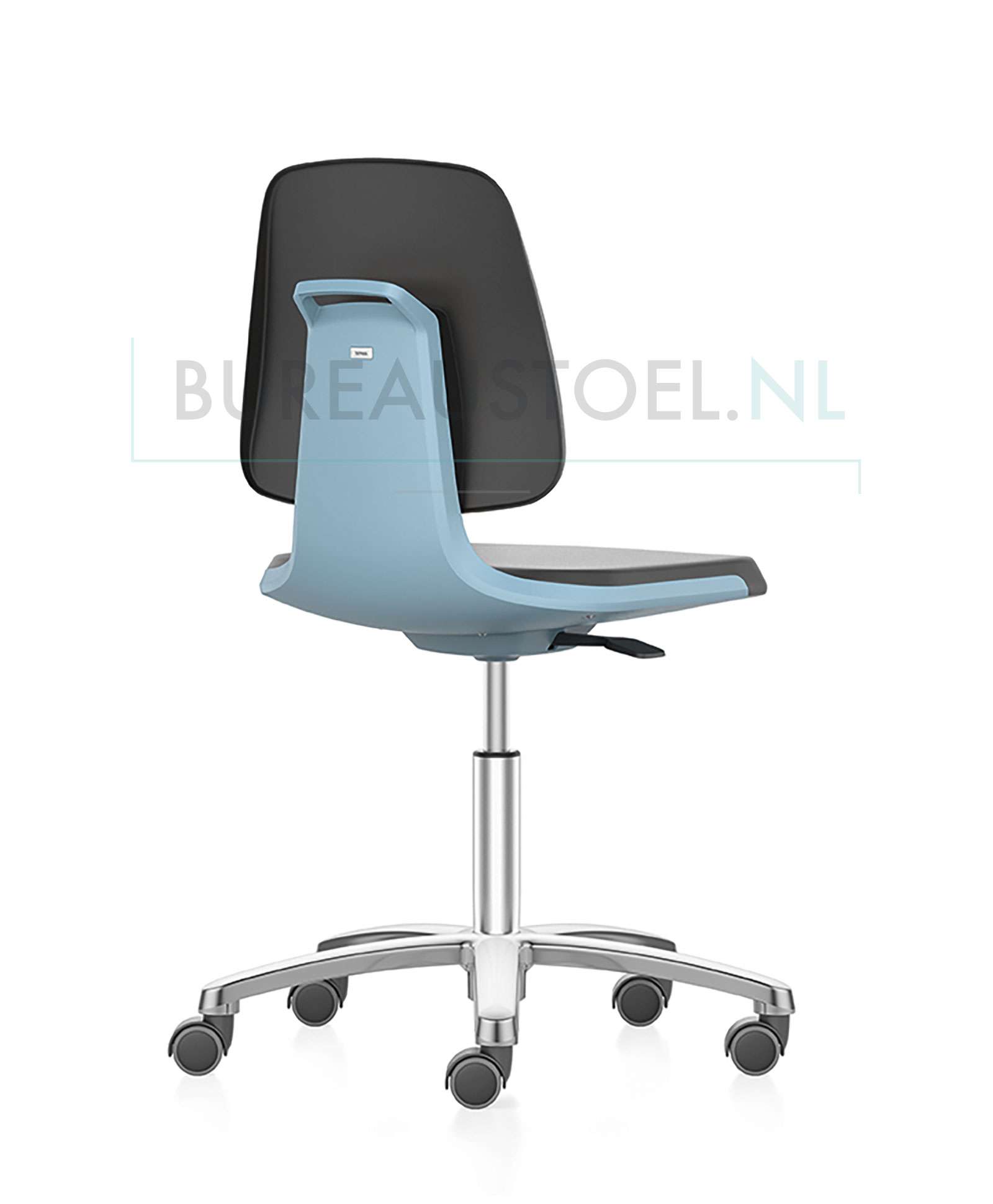 werkstoel-bimos-labsit-9123-blauw-pur-schuin-achterzijde | www.bureaustoel.nl
