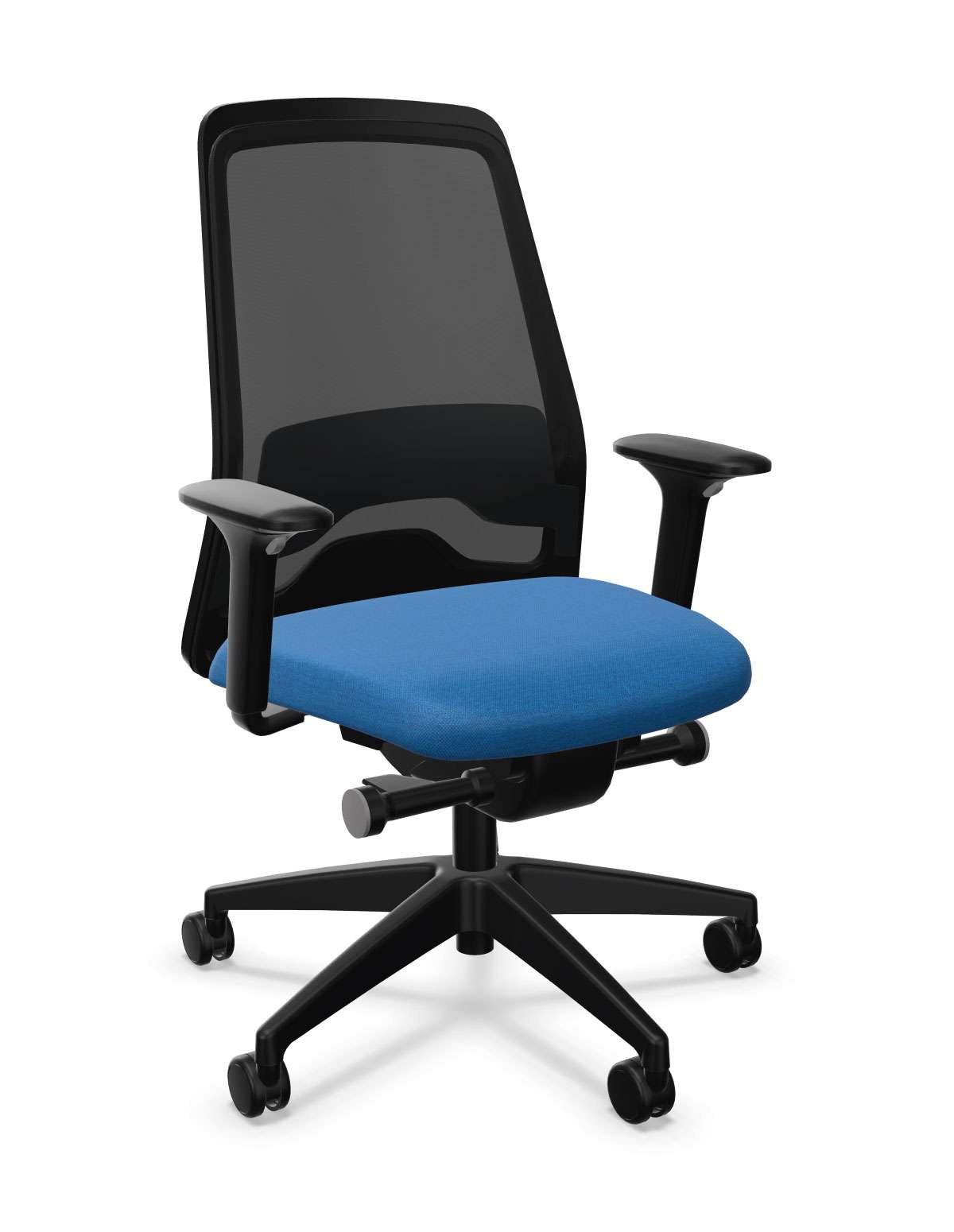 Interstuhl NewEVERYis1 EV211 Zwart frame Era Blauw ER22 | www.bureaustoel.nl