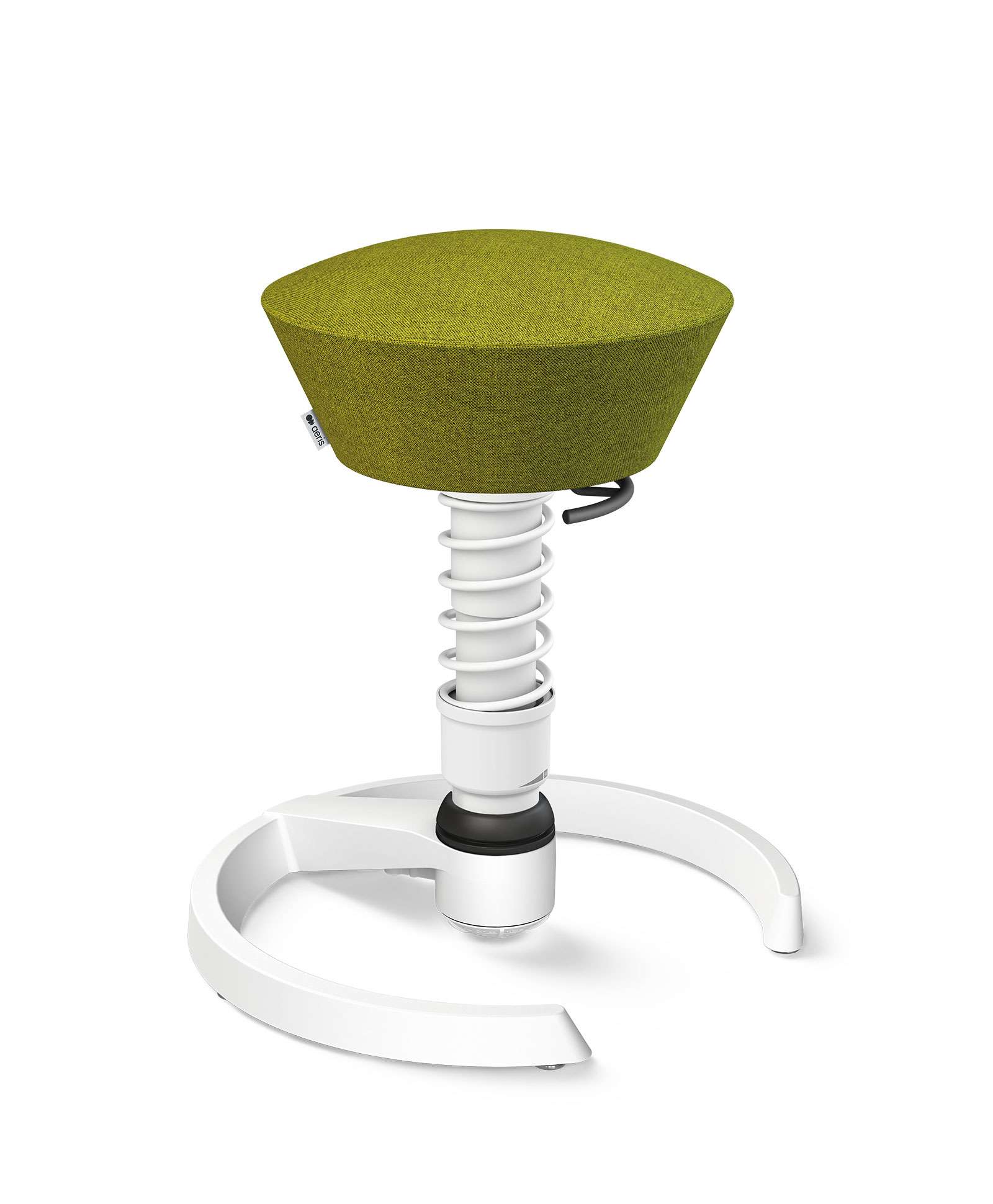 Aeris Swopper 101 Onderstel Wit op glijders Wol Capture CP Groen 05 Standaard Veer wit | www.bureaustoel.nl