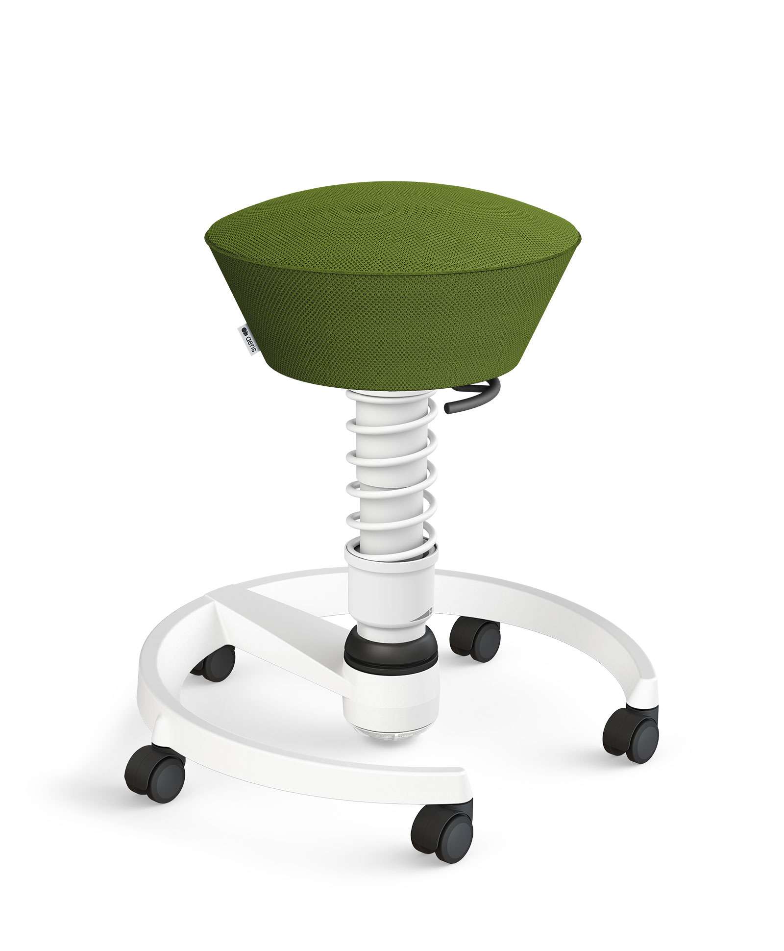Aeris Swopper 102 Onderstel Wit op wielen Mesh Runner RN Groen 05 Standaard Veer wit | www.bureaustoel.nl