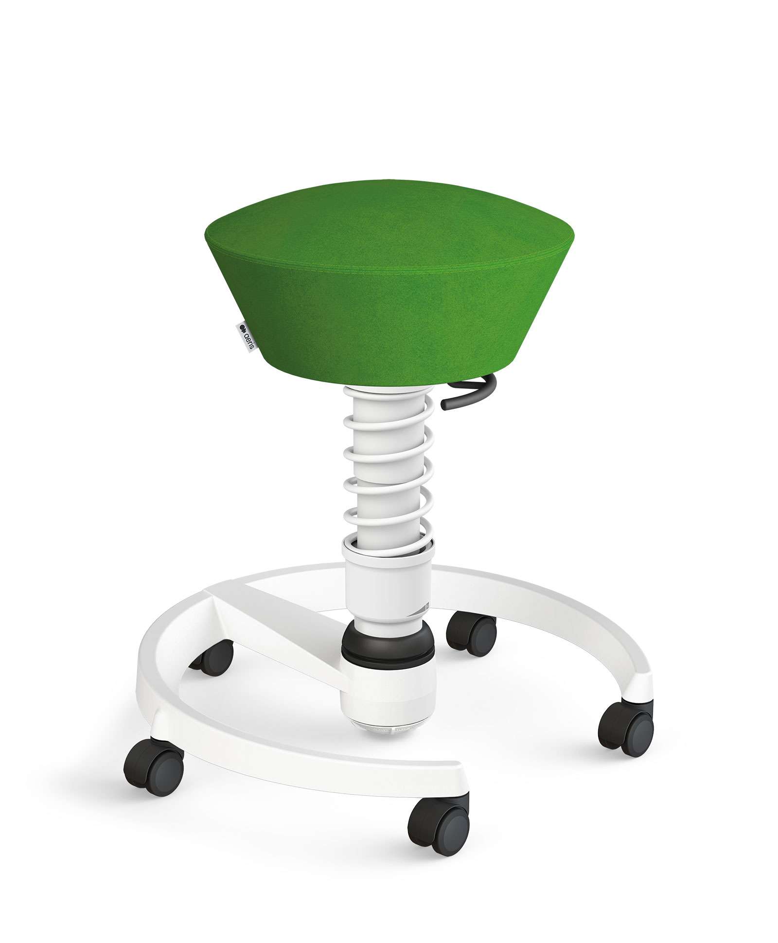 Aeris Swopper 102 Onderstel Wit op wielen Microvezel Comfort CM Groen 05 Standaard Veer wit | www.bureaustoel.nl