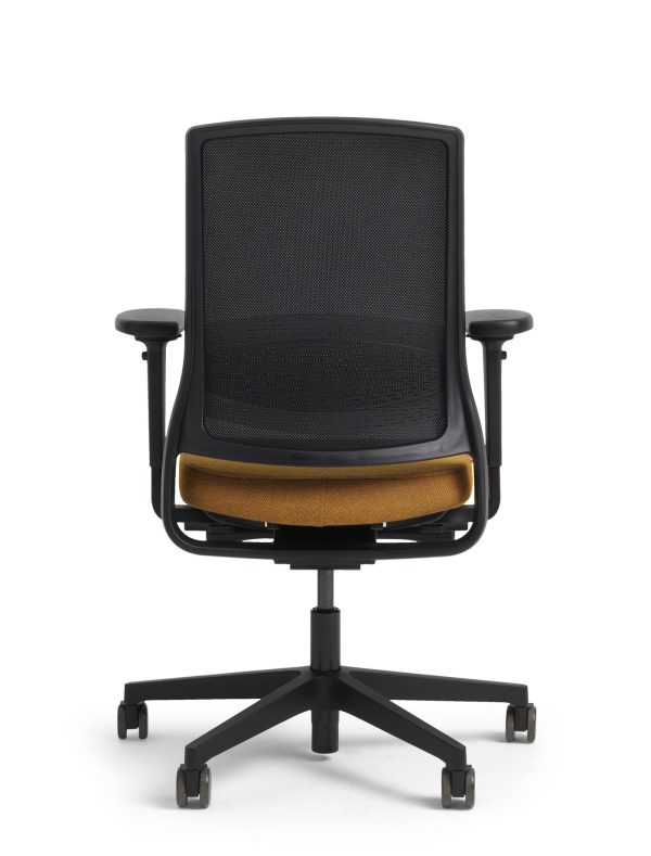 Gispen bureaustoel Zinn 2.0 NPR Autofit YS072 geel Zwart voetkruis | www.bureaustoel.nl