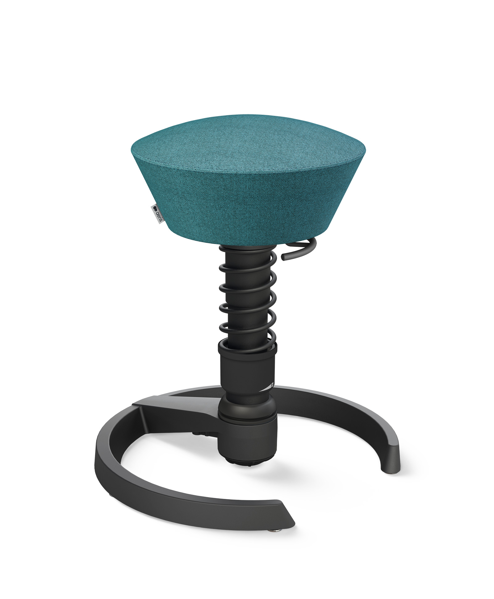 Aeris Swopper 101 Onderstel Zwart op glijders Wol Capture CP Petrol blauw 28 STBK | www.bureaustoel.nl