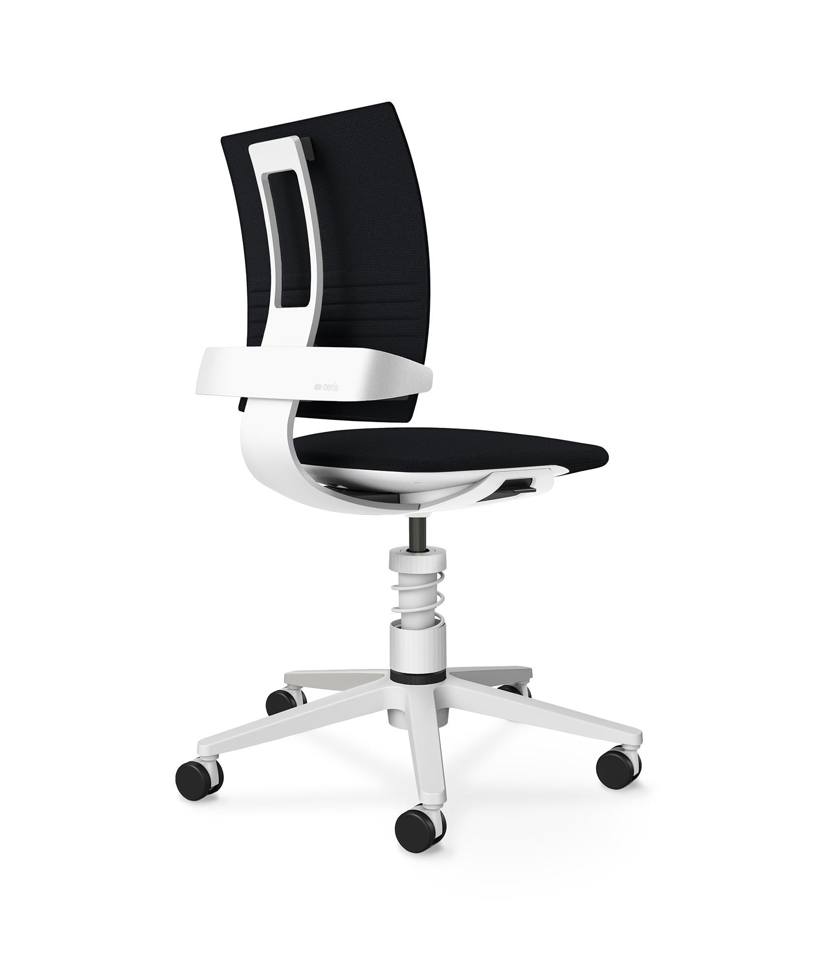 Aeris 3Dee Dynamische bureaustoel 932 Onderstel Wit Cura CU Zwart CU01 Standaard Veer wit | www.bureaustoel.nl